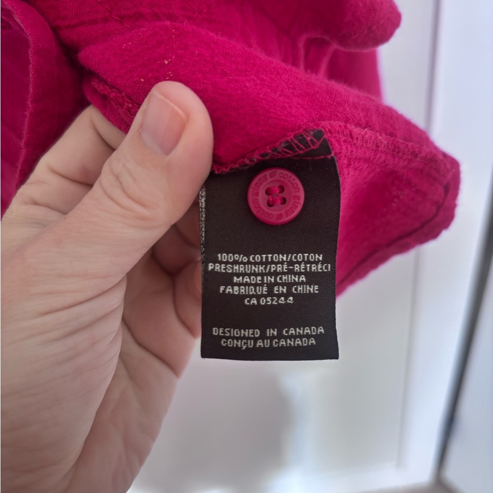 Vibrant Pink 100% Cotton Preshrunk Button-Up Shirt - Picture 4 of 5